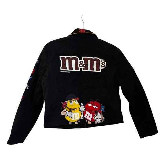 Vintage JH Design Black M&Ms Racing Jacket Large 100% Cotton Outer Shell NASCAR - Picture 3 of 4